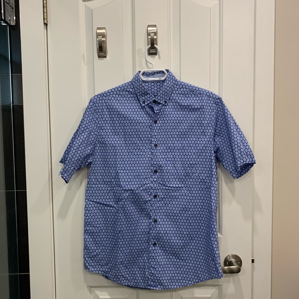Tasso Elba Blue Geometric Men's Shirt